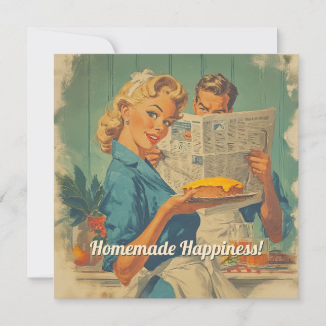 Invitación Pie retro y encanto de papel (Anverso)