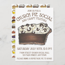Invitación Pie Social Pi Day Fiesta Dessert Bake Sale Slice