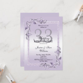 Invitación Piedra Amatista y Brillo 33º Aniversario de Boda