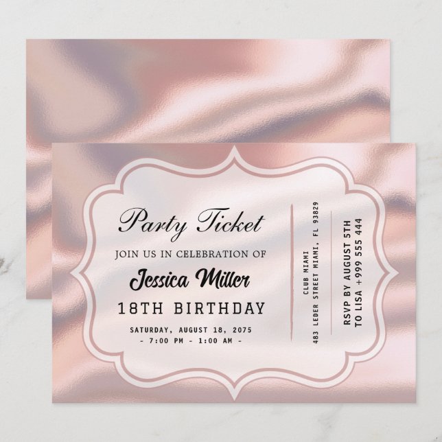 Invitación piedra de ópalo (Anverso / Reverso)