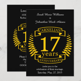 Invitación Piedra preciosa cornalina aniversario de bodas 17 