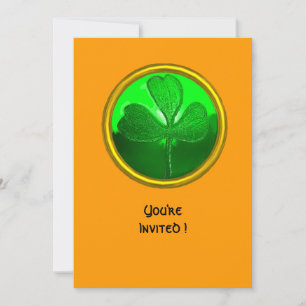 Invitación Piedra preciosa TRÉBOL VERDE, FIESTA DEL DÍA DE SA