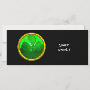 Invitación Piedra preciosa TRÉBOL VERDE, FIESTA DEL DÍA DE SA