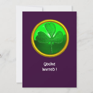 Invitación Piedra preciosa TRÉBOL VERDE, FIESTA DEL DÍA DE SA