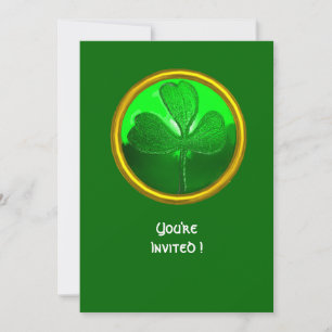 Invitación Piedra preciosa TRÉBOL VERDE, FIESTA DEL DÍA DE SA