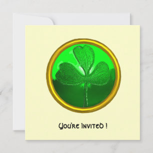 Invitación Piedra preciosa TRÉBOL VERDE, FIESTA DEL DÍA DE SA