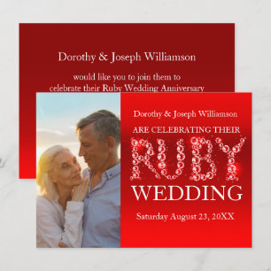 Invitación Piedras de destello de boda de rubí foto invitació