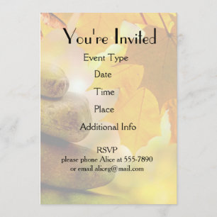Invitación Piedras de meditación zen y hojas de arce