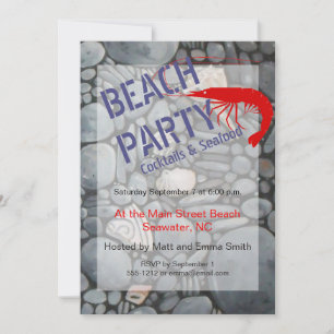 Invitación Piedras en la playa conchas rocas rocas Pintando a