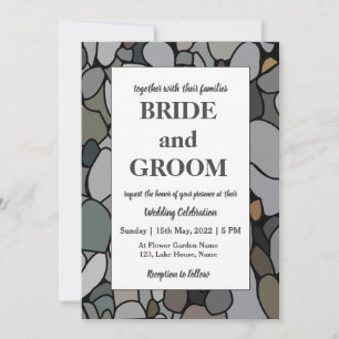Invitación Piedras Guijarros Naturaleza Boda