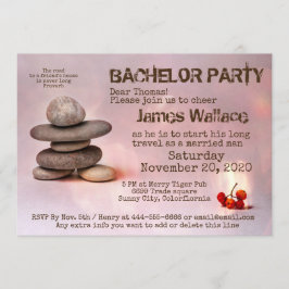 Invitación Piedras Zen Samurái Despedida de Soltero personali