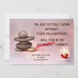 Invitación Piedras Zen Samurái regalo para padrino personaliz