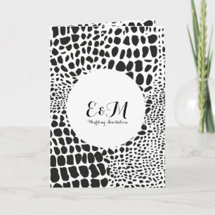 Invitación Piel de Animal en Blanco y Negro