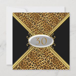 Invitación Piel de leopardo negro Cumpleaños Anive