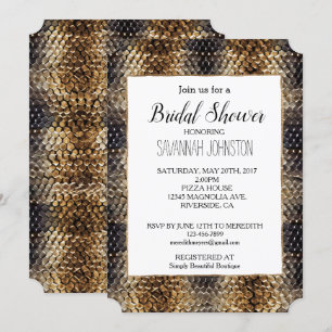 Invitación Piel de serpiente marrón