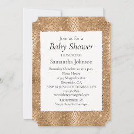 Invitación Piel de serpiente Purpurina Glam Gold