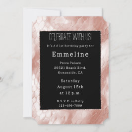 Invitación Piel de serpiente rosada de Rubor Rosa negro