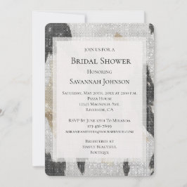 Invitación Piel de vaca Black Gold Cowgirl Sparkle Bridal Sho
