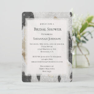 Invitación Piel de vaca Black Gold Cowgirl Sparkle Bridal Sho