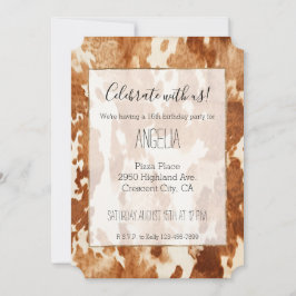 Invitación Piel de vaca blanco marrón