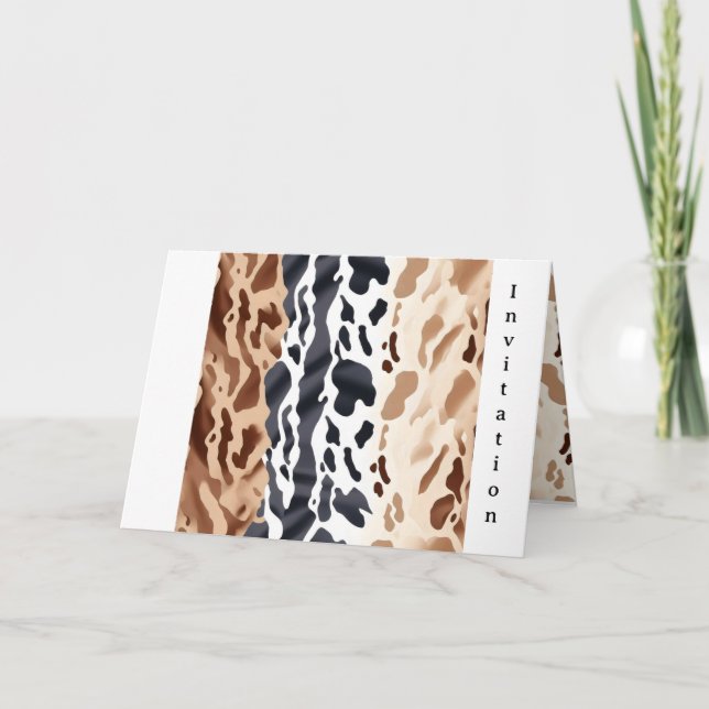 Invitación Piel de vaca de boda de granja 6 (Anverso)