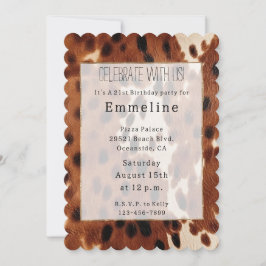 Invitación Piel de vaca de Cowboy Black de Brown Occidental