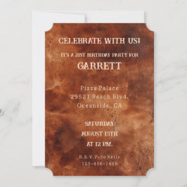 Invitación Piel de vaca de Cowboy Black de Brown Occidental