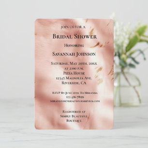 Invitación Piel de vaca de imitación rosa de Rubor occidental
