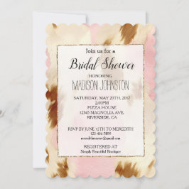 Invitación Piel de vaca marrón crema rosa de vaca