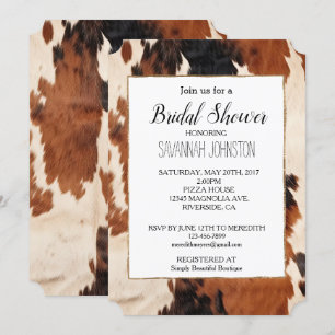 Invitación Piel de vaca negro negro de imitación