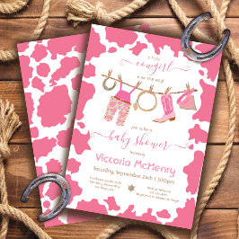 Invitación Piel de vaca occidental de vaca Clothesline Baby S