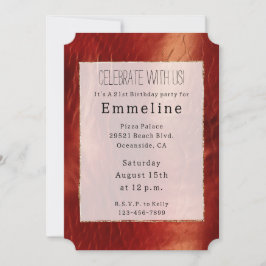 Invitación Piel de vaca Rojo Occidental