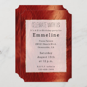 Invitación Piel de vaca Rojo Occidental