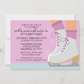 Invitación Piel Oscura Lilac Skate Laces Fiesta de Patinaje H