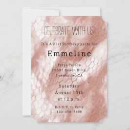 Invitación Piel rosada de serpiente Rosa Rubor