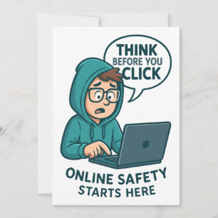 Invitación Piensa Antes de Hacer Clic - Conciencia de Segurid