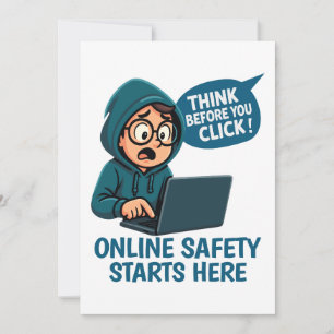 Invitación Piensa Antes de Hacer Clic - Conciencia de Segurid