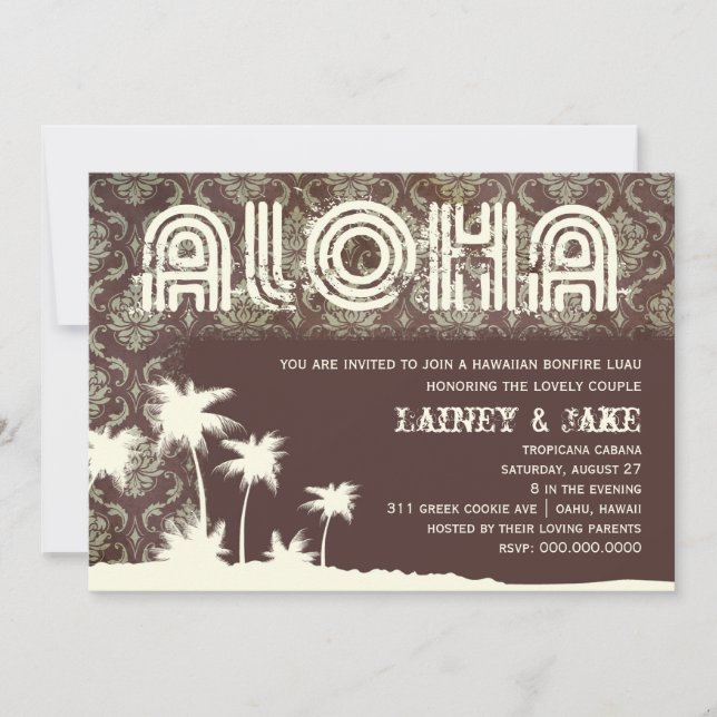 Invitación Pier de palmera GC Aloha Luau (Anverso)