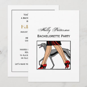 Invitación Piernas Art Deco Mujeres Galgo Whippet Perro R
