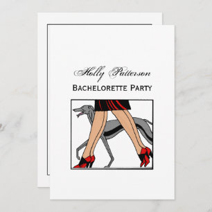 Invitación Piernas Art Deco Mujeres Greyhound Whippet Dog R