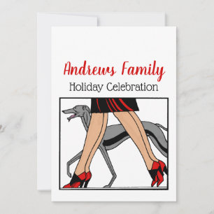 Invitación Piernas Art Deco Mujeres Greyhound Whippet Dog R
