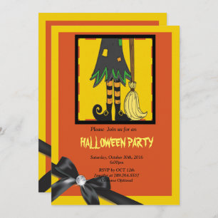 Invitación piernas brujas Halloween