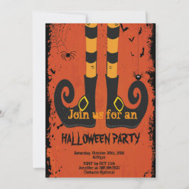 Invitación piernas Halloween de la bruja