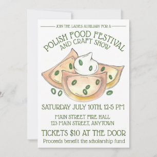 Invitación Pierogías con el festival polaco de comida Sour Cr