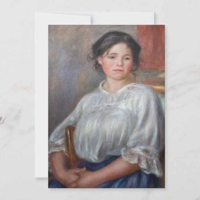 Invitación Pierre-Auguste Renoir - Sentada joven (Anverso)