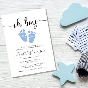 Invitación Pies de bebé Oh niño virtual Baby Shower
