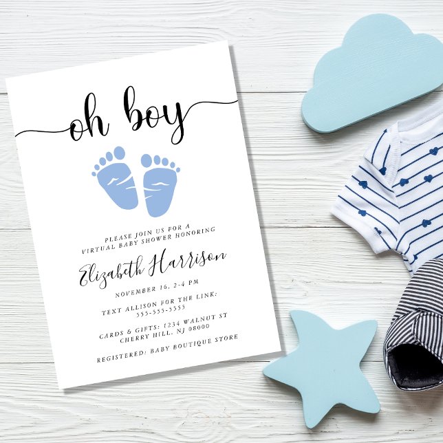 Invitación Pies de bebé Oh niño virtual Baby Shower (Subido por el creador)