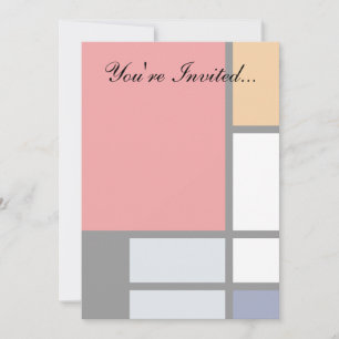 Invitación Piet Mondrian - Composición con el plano rojo gran