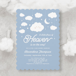 Invitación Pieza azul del cielo enviada a Baby Shower