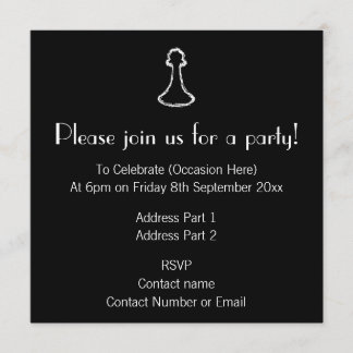 Invitación Pieza de ajedrez.Blanca.